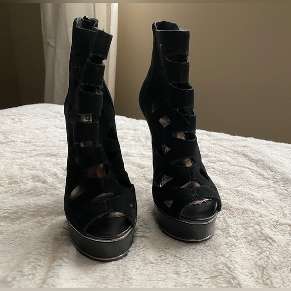 Black Bebe Platform Booties/Heels - Picture 9 of 9